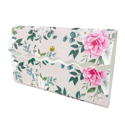 Flower printed 7 pocket expanding file