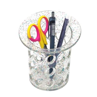 Glitter with holes Pencil Holder-Circle